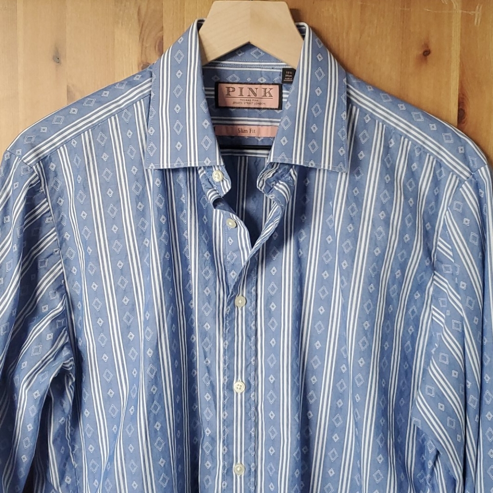 Thomas PINK Slim Fit Dimond Dress Shirt